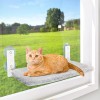 Cordless Cat Window Perch Solid Metal Frame 4 Strong Suction Cups Foldable Indoor Cat Hammock Wall Two Replaceable Beds for Pets