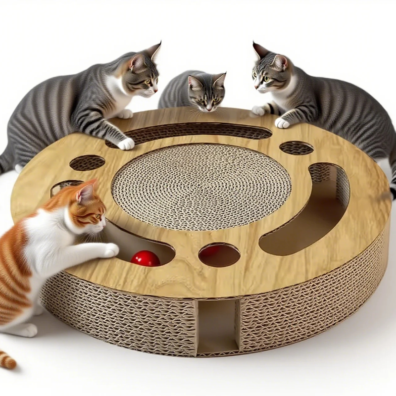 2025 Sustainable Eco Friendly Multifunctional Corrugated Cat Toy Cat Supplies Customization Cat Scratching Board with Indoor
