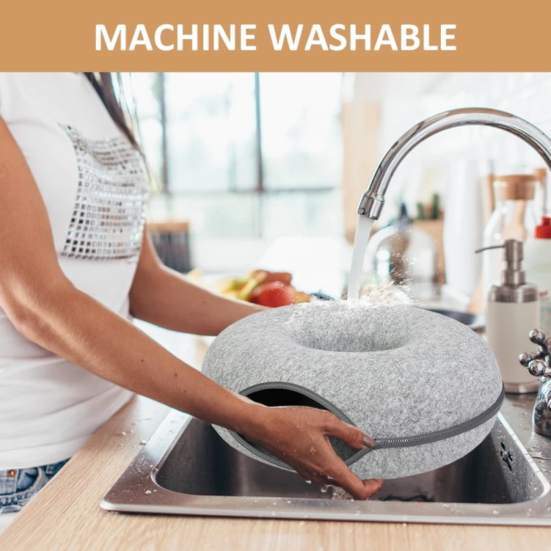 Cute Eco-Friendly Round Cat Tunnel Bed Comfortable Cat Furniture Tunnel Bed