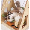 Pet Hammock Wood Cat Swing Hammock Bed Shaker Hanging Cat Swing Bed for Cat