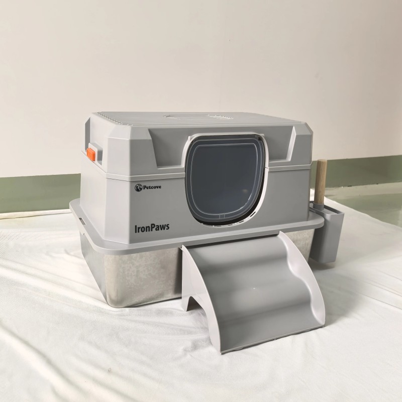 Heavy-Duty Stainless Steel Cat Litter House   Fully Enclosed  Easy Clean  Ultra Private