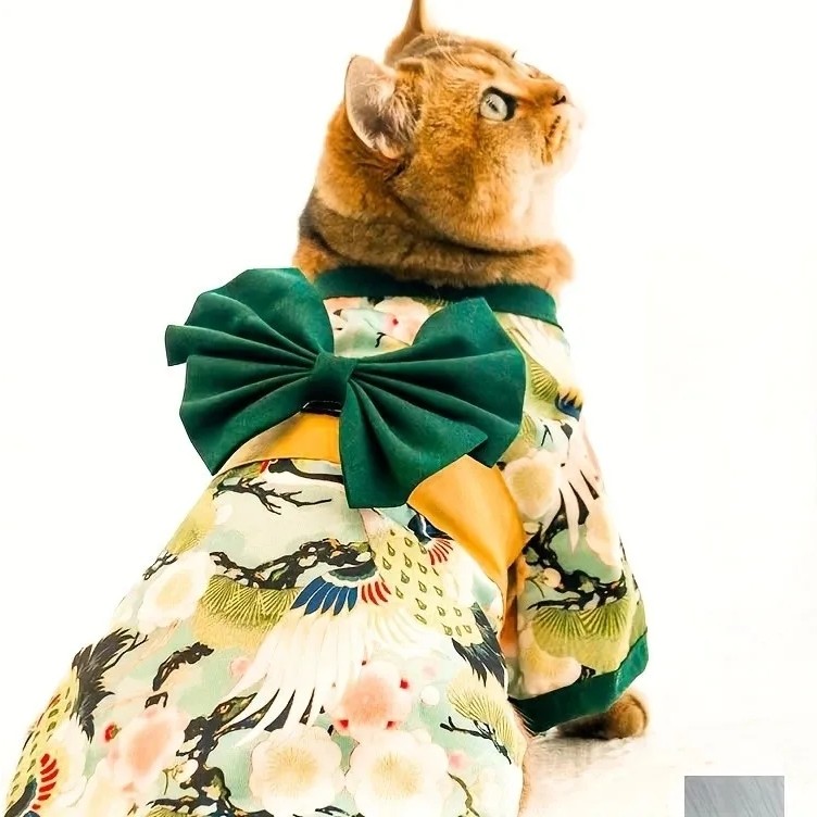 Spring Summer Clothes for Cat Dog Japanese Style Pet Clothing Kimono for Small Medium Dogs Shiba Inu Corgi Puppy Costume Outfit